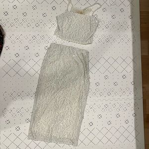 SEQUIN AND PEARL TWO PIECE (perfect for bridal/NYE event)